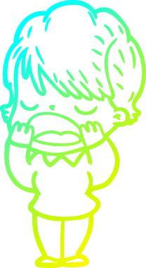 Bir insan tarafından çizilmiş bir karikatür kadın çizimi.