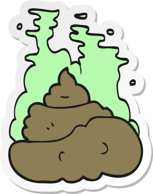 Bir insan tarafından çizilmiş iğrenç bir karikatür çıkartması.