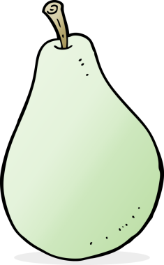 Bir insan tarafından çizilmiş bir armut.