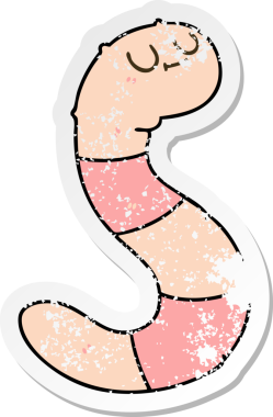 Bir insan tarafından çizilmiş garip bir el çizimi solucanın sıkıntılı çıkartması.