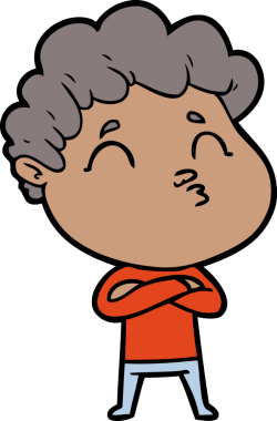 Çizgi film adamı somurtuyor Bir insan tarafından çizilmiş