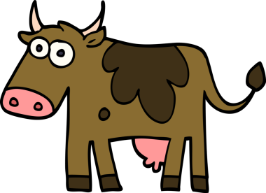 Bir insan tarafından çizilmiş karalama çiftliği ineği.