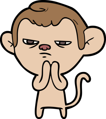 Bir insan tarafından çizilmiş çizgi maymun.