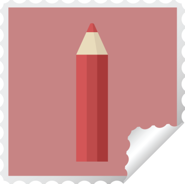 kırmızı renkli kalem kare etiketi bir insan tarafından çizilmiş.