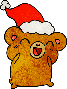 Bir insan tarafından çizilmiş kawai ayısının el yapımı karikatürü.