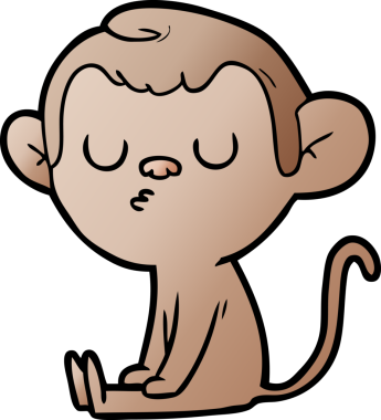 Bir insan tarafından çizilmiş çizgi maymun.