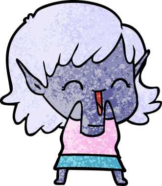 Bir insan tarafından çizilmiş bir elf kızı.