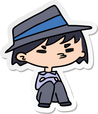 Bir kawaii 'nin insan tarafından çizilmiş şirin bir çocuğun karikatür çizimi.