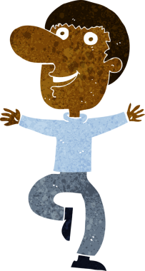 Bir insan tarafından çizilmiş mutlu bir adam.