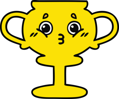 Bir insan tarafından çizilmiş sevimli bir kupa karikatürü.