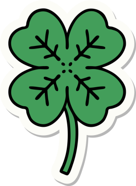 Bir insan tarafından çizilmiş 4 yapraklı yonca dövmesi.