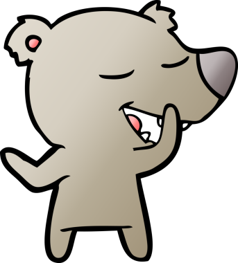 Bir insan tarafından çizilmiş çizgi film ayısı.