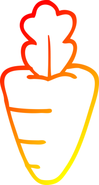 Bir insan tarafından çizilmiş sağlıklı bir havuç çizgi çizimi.