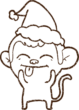 Bir insan tarafından çizilmiş Noel Maymunu Kömürü