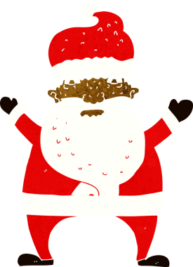 Çizgi film, Noel Baba 'nın bir insan tarafından çizildiğini vurguladı.