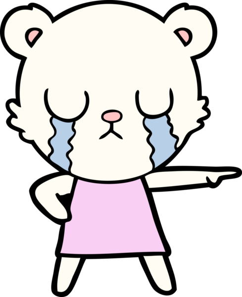 Ağlayan kutup ayısı bir insan tarafından çizilmiş.