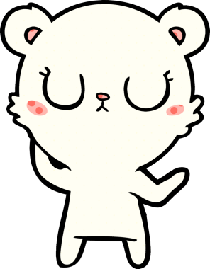 Bir insan tarafından çizilmiş barışçıl karikatür kutup ayısı