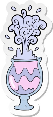 Bir insan tarafından çizilmiş garip bir karikatür çıkartması.