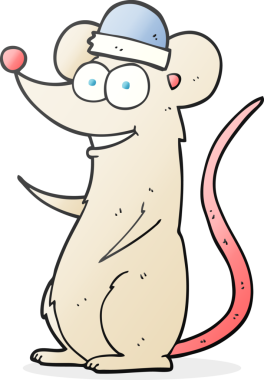 Bir insan tarafından çizilmiş serbest çizim mutlu fare.