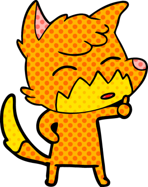 bir insan tarafından çizilmiş tilki çizgi filmi