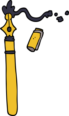 Bir insan tarafından çizilmiş karikatür dolmakalemi.