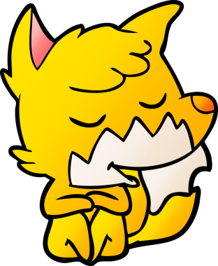 Bir insan tarafından çizilmiş tilki çizgi film karakteri