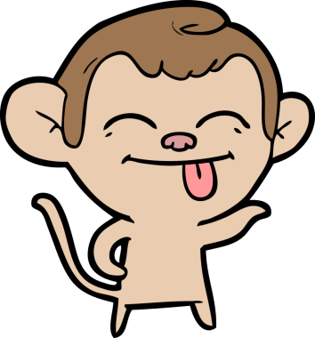 Bir insan tarafından çizilmiş komik çizgi maymun.