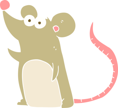 Bir insan tarafından çizilmiş bir farenin düz renk çizimi