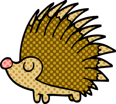 Bir insan tarafından çizilmiş çivili kirpi.