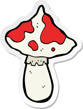 Bir insan tarafından çizilmiş bir mantar yapıştırması.