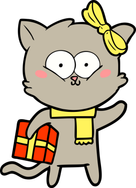 Bir insan tarafından çizilmiş çizgi film kedisi.