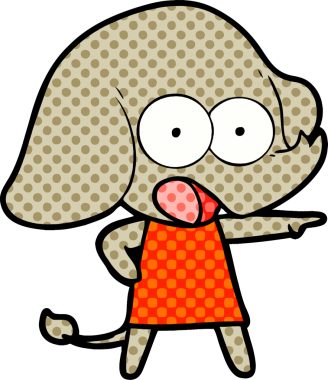 Bir insan tarafından çizilmiş şirin bir fil.