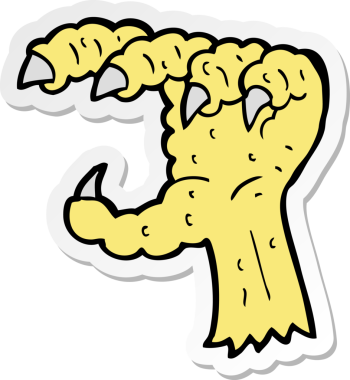 Bir insan tarafından çizilmiş bir kuş pençesinin çıkartması.