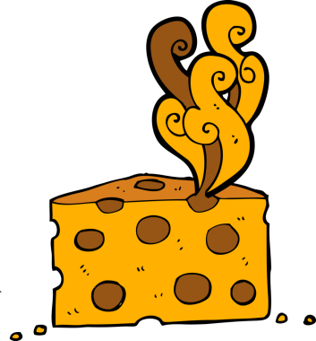 Bir insan tarafından çizilmiş karikatür kokulu peynir.