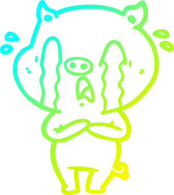 Bir insan tarafından çizilmiş ağlayan domuz çizgi filmi.