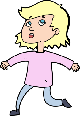 Bir insan tarafından çizilmiş karikatür kadın.