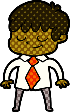 Bir insan tarafından çizilmiş mutlu çocuk çizgi filmi.