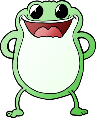 Bir insan tarafından çizilmiş karalama kurbağası.