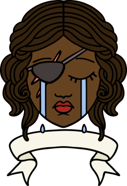 Retro Dövme Tarzı Ağlayan İnsan Haydut Bir insan tarafından çizilmiş pankartıyla