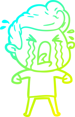 Bir insan tarafından çizilmiş ağlayan bir karikatür çizimi.