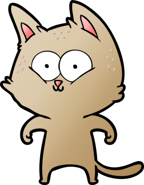 Bir insan tarafından çizilmiş çizgi film kedisi.