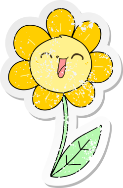 Bir insan tarafından çizilmiş garip bir el çiziminin hüzünlü çıkartması.