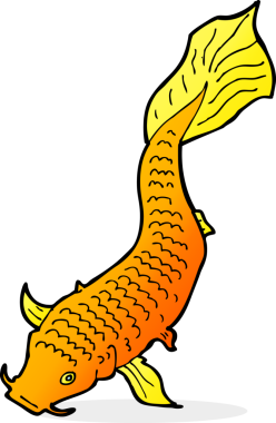 bir insan tarafından çizilmiş karikatür balığı