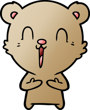 Bir insan tarafından çizilmiş mutlu çizgi film ayısı.