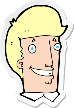 Bir insan tarafından çizilmiş mutlu bir adamın çıkartması.