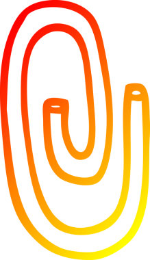 Bir insan tarafından çizilmiş bir karikatür kağıdının sıcak gradyan çizimi