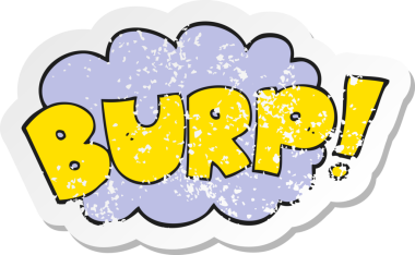 Bir insan tarafından çizilmiş geğirme metninin gerilimli retro yapıştırması