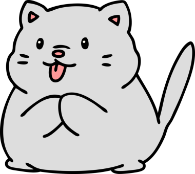 Bir insan tarafından çizilmiş şirin bir kedi çizgi filmi.