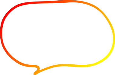 Bir insan tarafından çizilen çizgi film ifade baloncuğunun sıcak gradyan çizimi