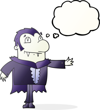 Bir insan tarafından çizilmiş serbest çizim balon karikatür vampiri